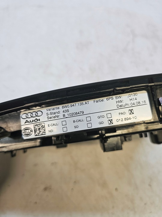 фото №7, Лампа потолок audi a4 b9 8w0947135at led 6ps pod люк