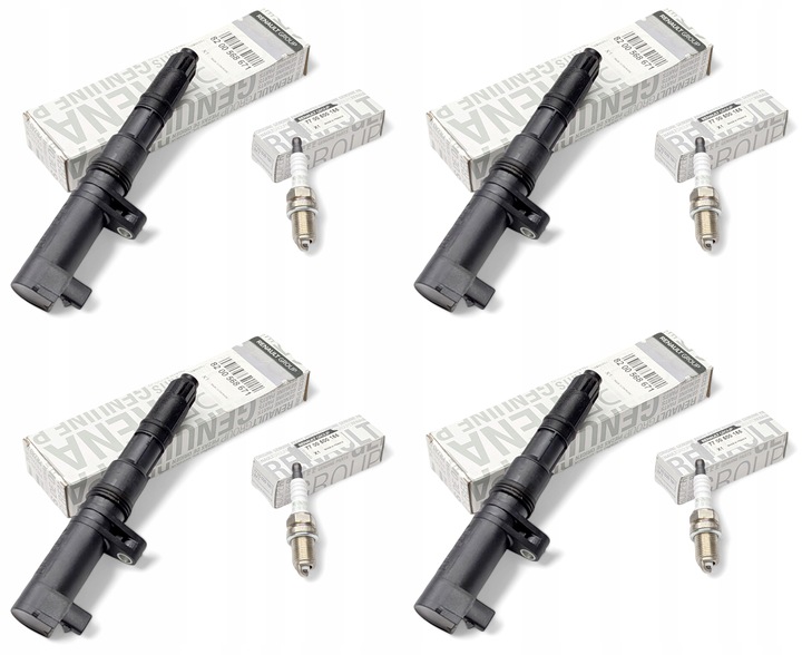 фото №1, 4 нове котушка запалювання renault clio laguna duster sandero logan + свічки