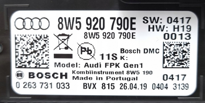 фото №10, Спидометр виртуальный cocpit audi s5 8w f5 8w5920790e