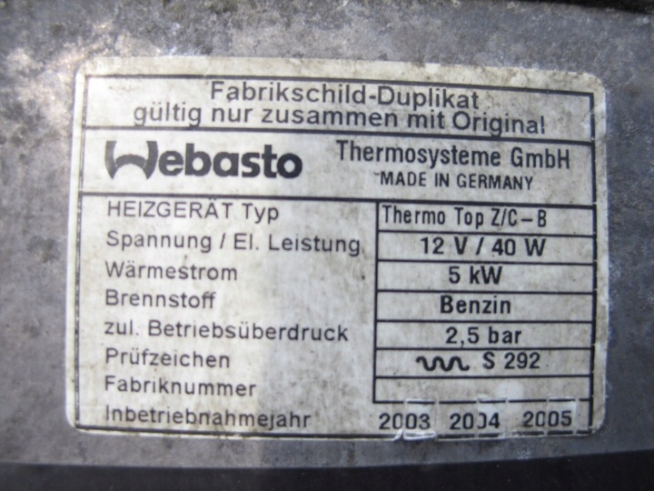 фото №6, Вебасто обігрів vw phaeton 6.0 w12 3d0815005l