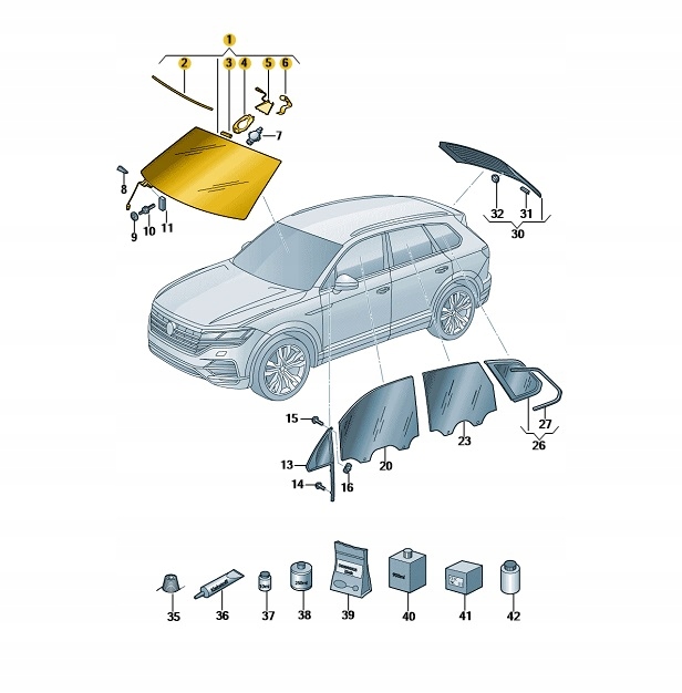 фото №1, Стекло лобовое volkswagen touareg iii оригинал оригинальный номер