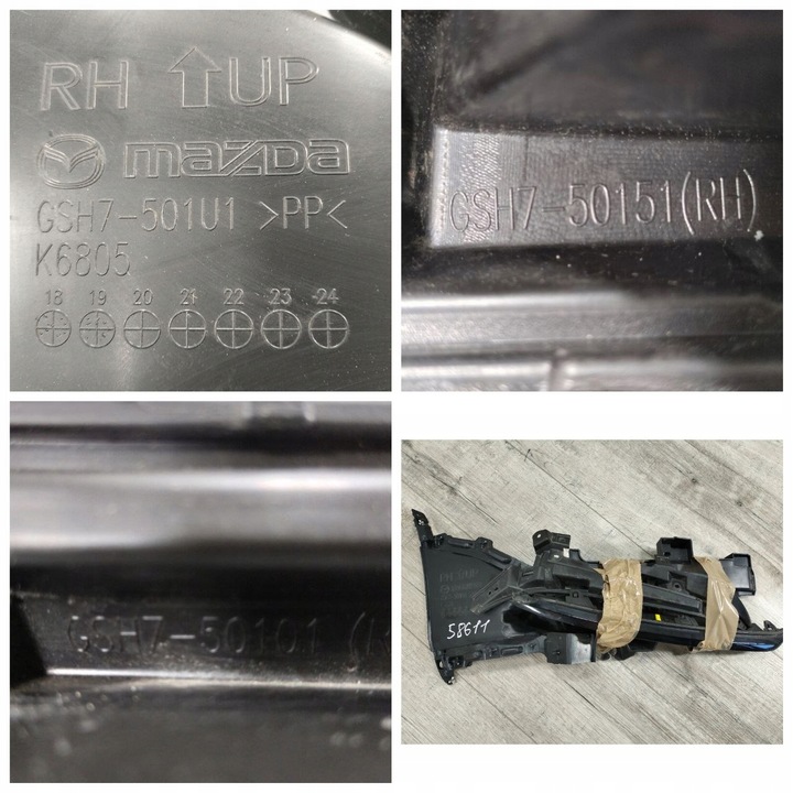 фото №16, Mazda 6 gj рестайлінг 18- решітка + ковзун + впуск права комплект перед gsh7-50101