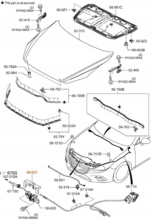 фото №4, Захист замка капота перед mazda 2 dj 3 bm bjs756627 оригінал