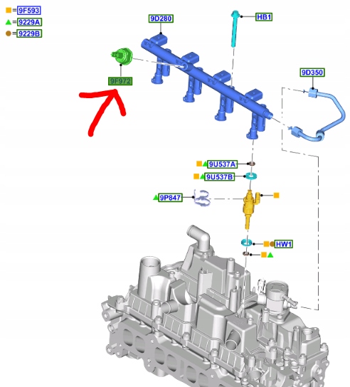 фото №1, Датчик тиску пального 1.5 eb mondeo focus kuga