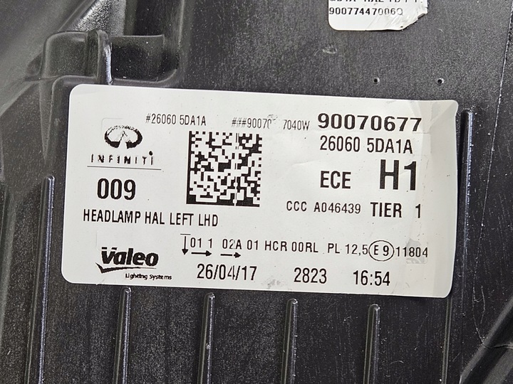 фото №13, Ліва лампа перед infiniti q30 qx30 led 26060 5da1a / 260605da1a