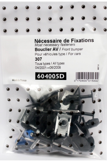 фото №1, Набір кліпси бампер перед peugeot 307