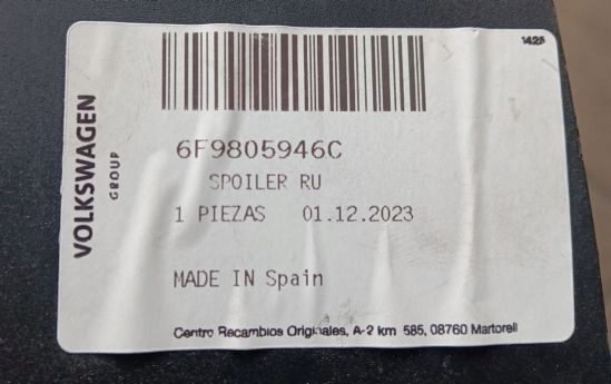 фото №3, Seat ibiza 6f9 подкрылок правые перед 6f9805946c оригинал новое