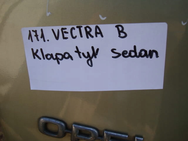 фото №5, Крышка задняя opel vectra b sedan 1996 seledynowa -