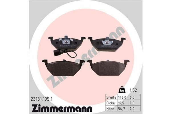 фото №14, Тормозные колодки тормозные zimmermann do audi, skody, vw golf iv 23131.195.1