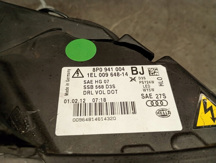 фото №14, 8p0941004bj фара правий audi a3 s3 8p 09- ксенон