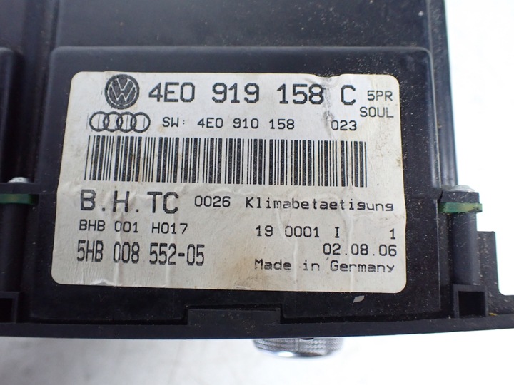 фото №12, Панель кондиционера зад audi a8 s8 d3 5.2 fsi 4e0919158c