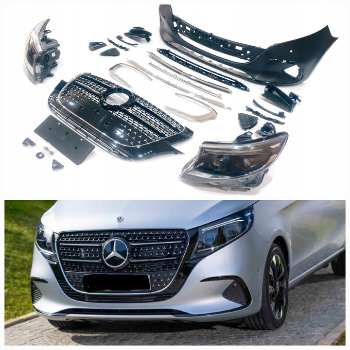 фото №12, Mercedes v vito w447 amg бампер решётка радиатора пороги 2024-2025 рестайлинг