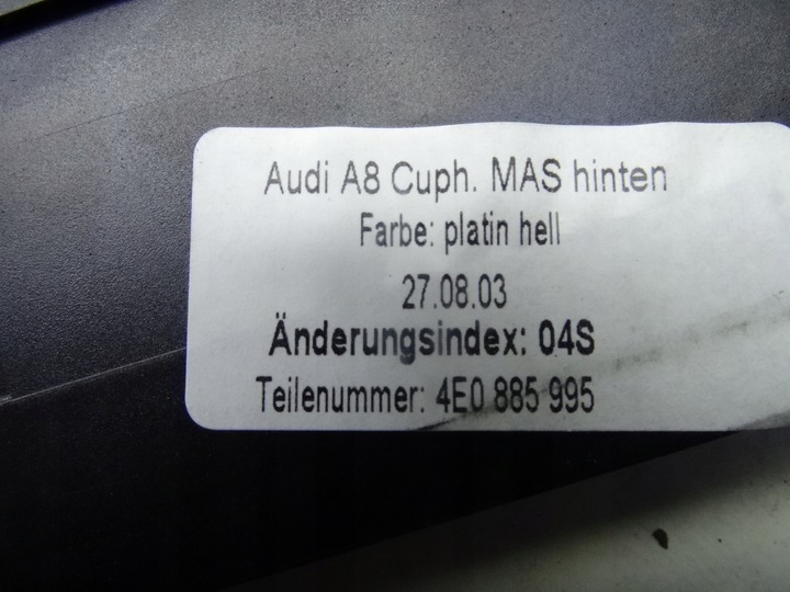 фото №5, Audi a8 d3 03-07 тримач чашка зад 4e0885995