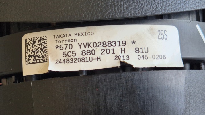 фото №14, Подушка подушка безопасности водителя volkswagen beetle 11-18 oem номер 5c5880201h