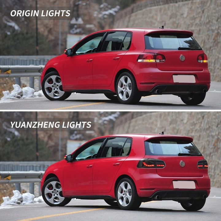 фото №13, Лампи задні kpl повний led neon oled тюнінг чорний vw golf vi 6 5k0 2008-2013