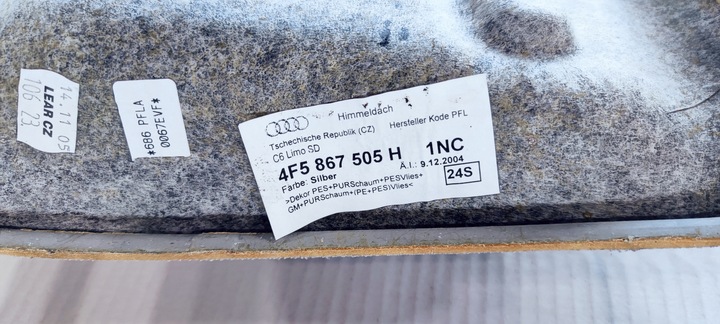 фото №7, Потолок audi a6 c6 sedan 4f5867505h 1nc люк