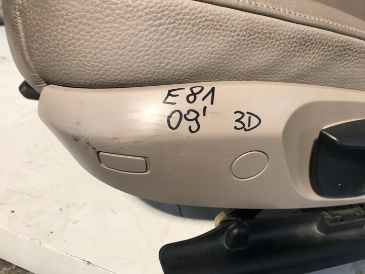 фото №10, Сиденье левый водителя bmw e81 3 дверь рестайлинг кожа серый beż европа 2009r