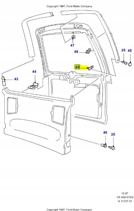 фото №7, Ustalacz - шлейф уплотнительная крышки багажника ford galaxy oem номер 7199512