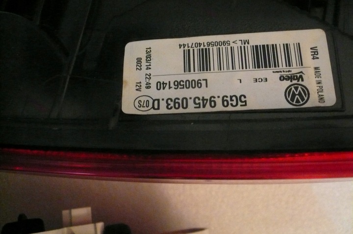 фото №9, Лампи задні зад vw volkswagen golf vii 7 оригінальні