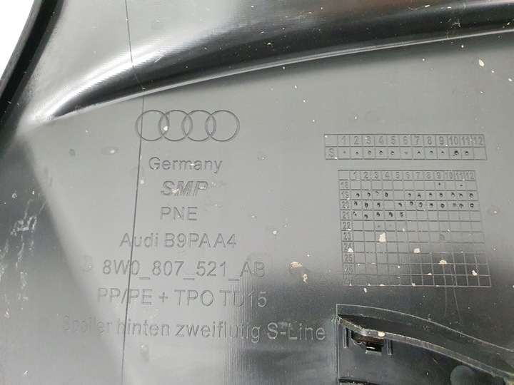 фото №9, Audi a4 b9 8w0 8w рестайлинг s line спойлер бампера зад