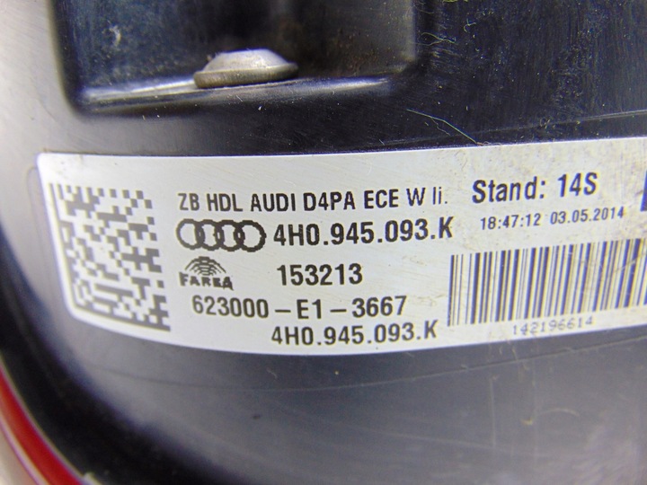 фото №3, Лампа левый зад задняя audi a8 d4 4h led matrix 4h0945093k