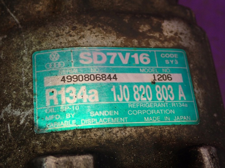 фото №7, Vw golf iv 1.9 tdi компресор компресор кондиціонера 1j0820803a