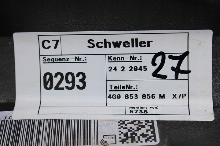 фото №12, Audi a6 планка пороговая 4g0853855m 4g0853856m 4g c7 4g0 853 855 g накладка l