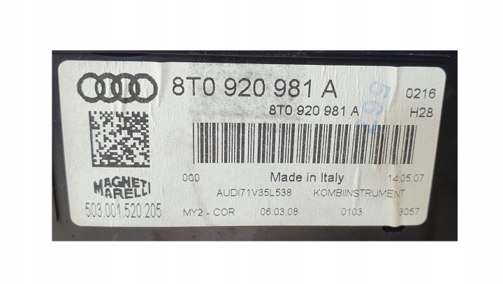фото №6, Audi a5 8t панель приборов англичанин 8t0920981a