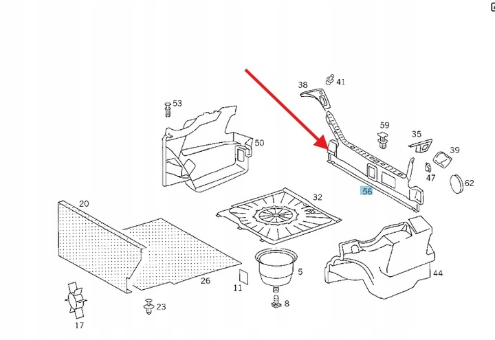 фото №1, Накладка порога багажника pas задній mercedes w124 оригінальний номер a1246942425