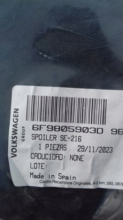 фото №3, Seat arona накладка бампера спойлер зад 6f9805903d