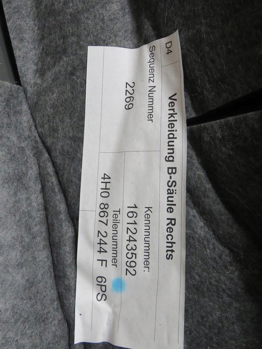 фото №3, Захист стійка права audi a8 d4 4h0867244f