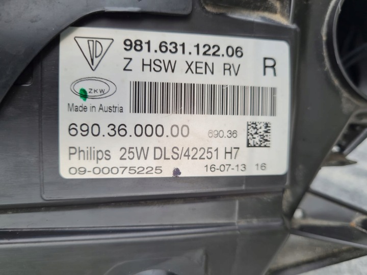 фото №12, Porsche cayman 981 boxster 718 лампы перед bi ксенон 98163112106 98163112206