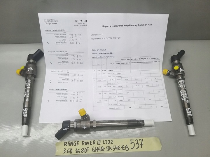 фото №14, Форсунка інжектор перевірений land range rover 3.6 368dt 6h4q-9k546-eb