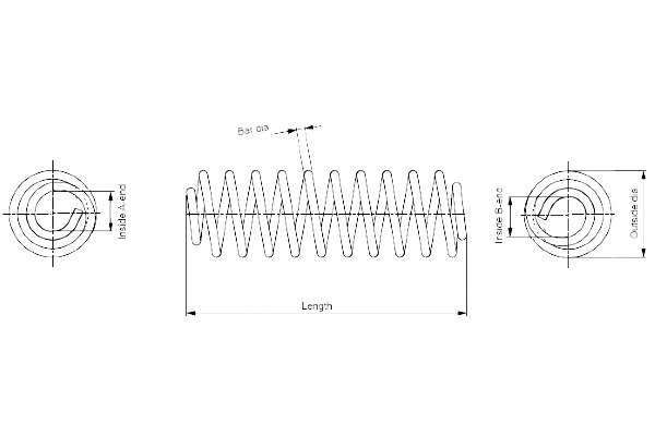 фото №2, Пружина підвішування зад l/p seat ibiza iv ibiza iv sc vw fox
