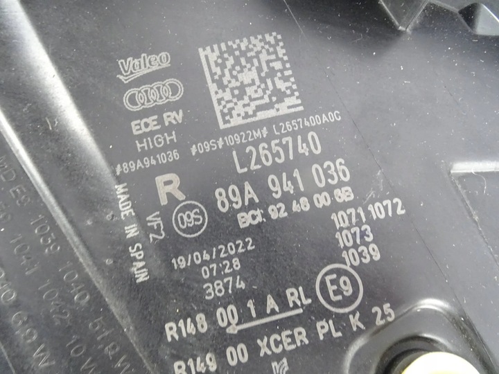 фото №8, Лампа перед передня права audi q4 89a