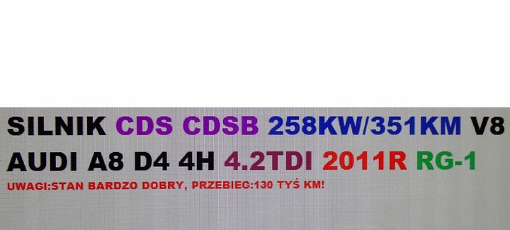 фото №14, Двигатель cdsb cds 4.2tdi 130 tyś audi a8 d4 4h 2011r