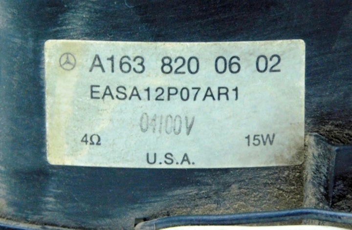 фото №8, Mercedes ml w163 2.7cdi 00r динамик дверь правая зад a1638200602