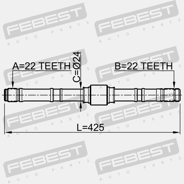 фото №2, Вал проміжне піввісь febest 0212-p10lh