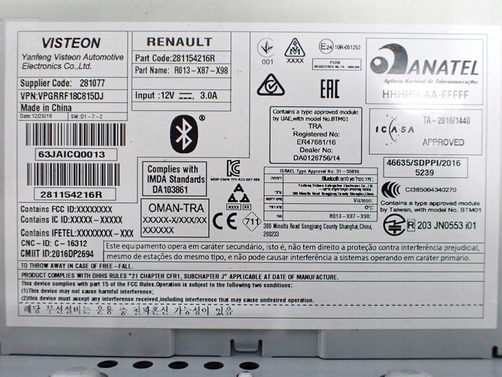 фото №7, Радіо заводські оригінал рестайлінг 281154216r renault clio iv 19r