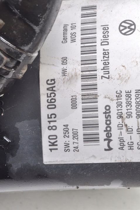 фото №9, Volkswagen touran i 1.9 tdi вебасто подогреватель 1k0815065ag