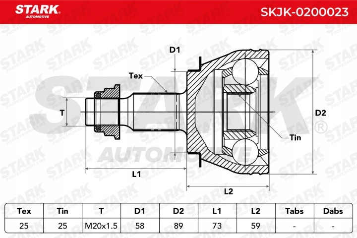 фото №9, Шарнир внешний stark skjk-0200023 подходит для mercedes-benz klasa a