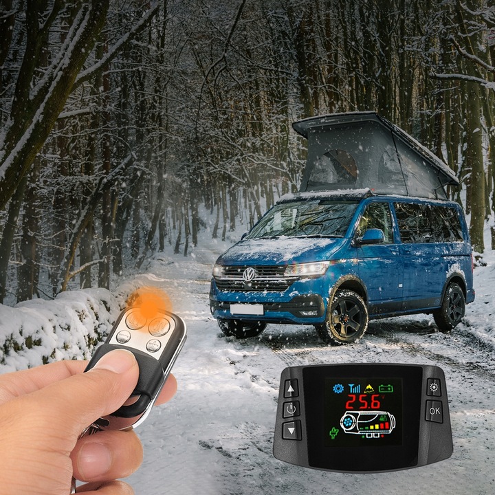 фото №5, Отопление стояночный 8kw 12v отопитель масляная вебасто прочная воздуходувка lcd