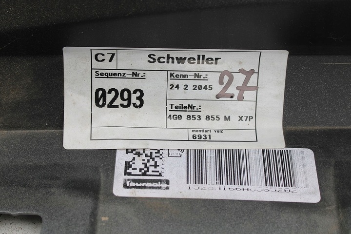 фото №8, Audi a6 планка пороговая 4g0853855m 4g0853856m 4g c7 4g0 853 855 g накладка l