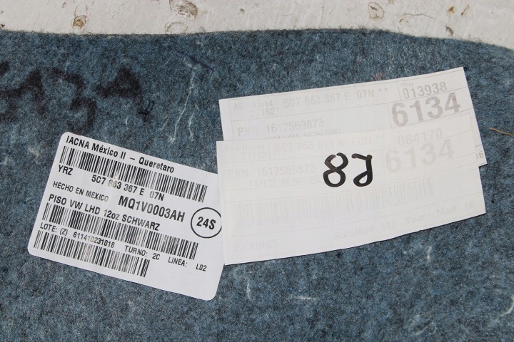 фото №10, Vw jetta килим підлоги 5c7863367e покриття  підлога карта 5c7 863 367e