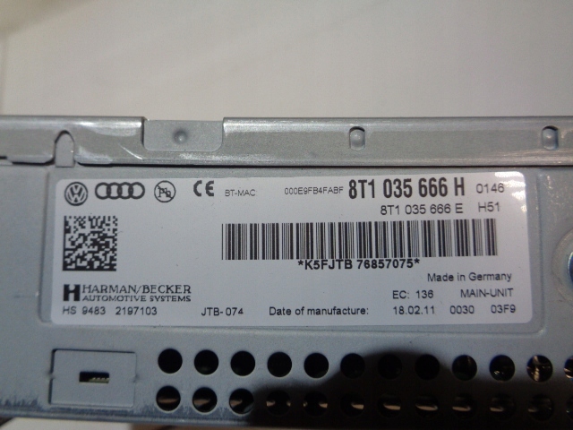 фото №6, Считыватель навигации навигация audi a4 b8 09-15 8t1035666h