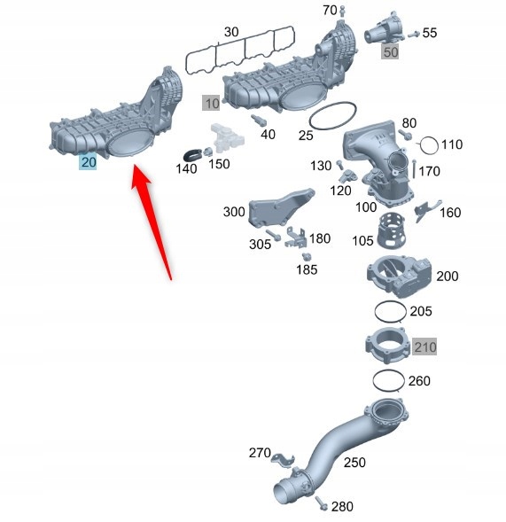 фото №1, Колектор всмоктуючий 2.2 sprinter mercedes оригінал