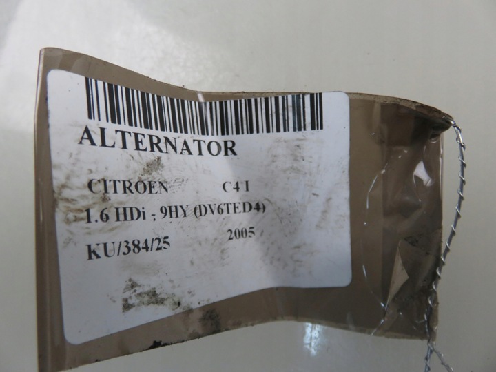 фото №7, Генератор citroen c4 i 1.6 hdi 9646321880 0124525035