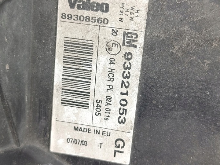 фото №13, Фара передня права opel meriva a 93321053 89308560 valeo