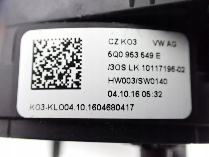 фото №10, Кермовий/підкермовий перемикач стрічка комбінований 5q0953507hq skoda octavia iii 5e 16r