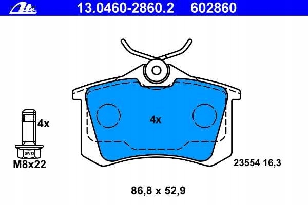 фото №2, Тормозные колодки тормоз. audi a4 00- зад